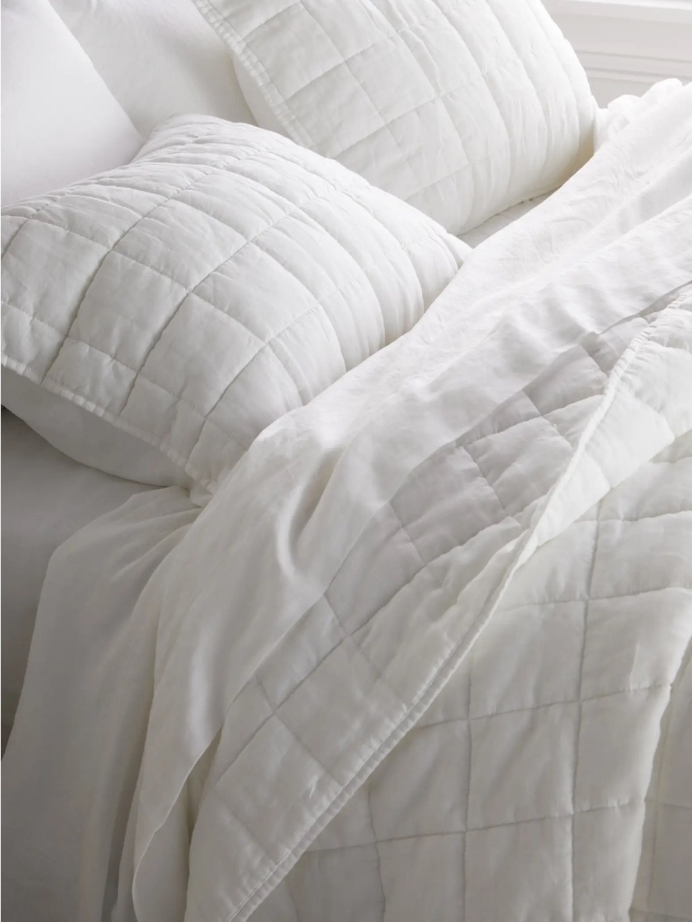 Quince Organic Airy Gauze Box Quilt White King/Cal King NWT Luxury Bedding - Picture 8 of 14